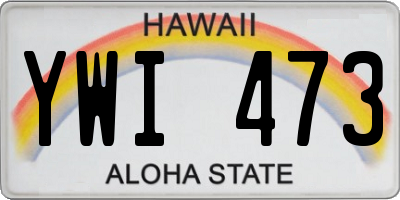 HI license plate YWI473