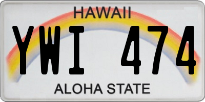 HI license plate YWI474