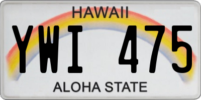 HI license plate YWI475