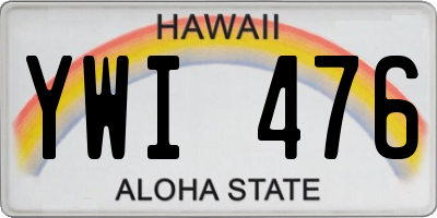HI license plate YWI476