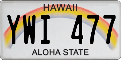 HI license plate YWI477