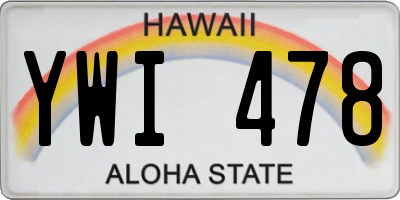 HI license plate YWI478