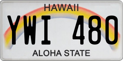 HI license plate YWI480