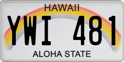 HI license plate YWI481