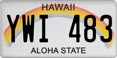 HI license plate YWI483