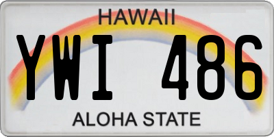HI license plate YWI486