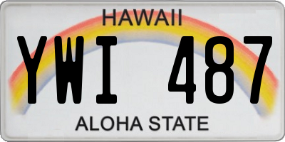 HI license plate YWI487