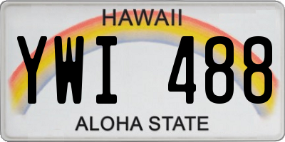 HI license plate YWI488