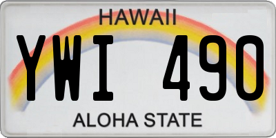 HI license plate YWI490