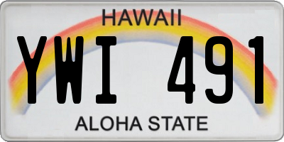 HI license plate YWI491