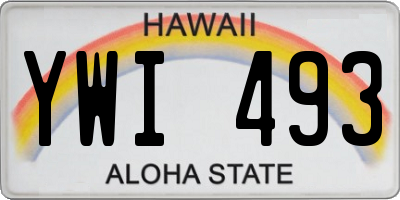 HI license plate YWI493