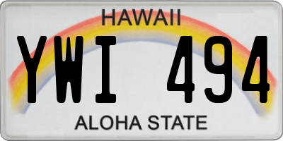 HI license plate YWI494
