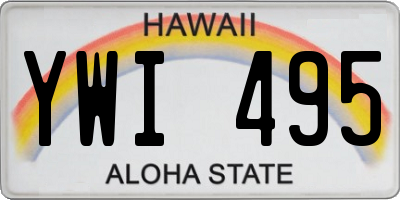 HI license plate YWI495