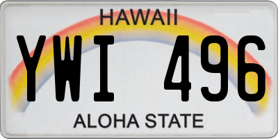HI license plate YWI496