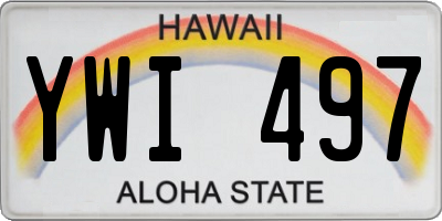 HI license plate YWI497