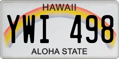 HI license plate YWI498