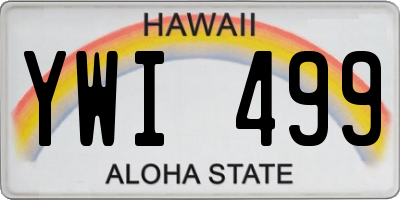 HI license plate YWI499