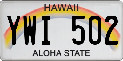 HI license plate YWI502