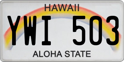 HI license plate YWI503