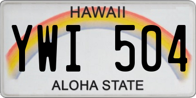 HI license plate YWI504