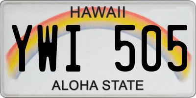 HI license plate YWI505