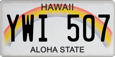 HI license plate YWI507