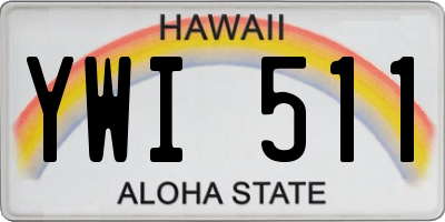 HI license plate YWI511