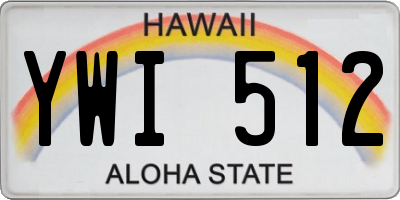 HI license plate YWI512