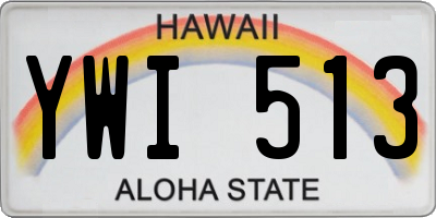 HI license plate YWI513