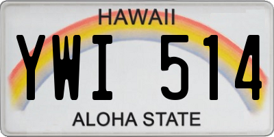 HI license plate YWI514