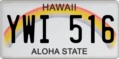 HI license plate YWI516
