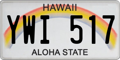 HI license plate YWI517