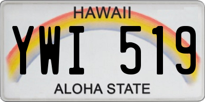 HI license plate YWI519