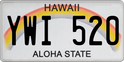 HI license plate YWI520