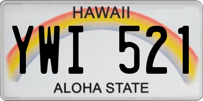HI license plate YWI521
