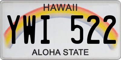 HI license plate YWI522