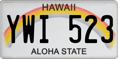 HI license plate YWI523