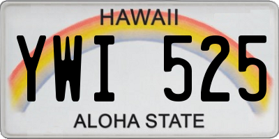 HI license plate YWI525