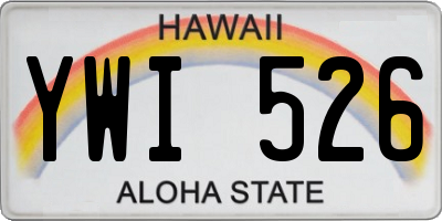 HI license plate YWI526