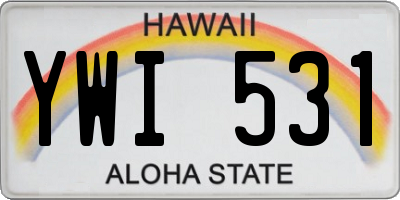 HI license plate YWI531
