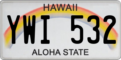 HI license plate YWI532