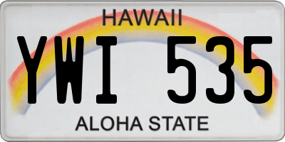 HI license plate YWI535