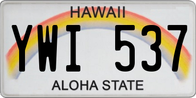 HI license plate YWI537