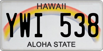 HI license plate YWI538