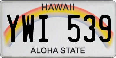 HI license plate YWI539