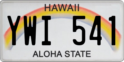 HI license plate YWI541