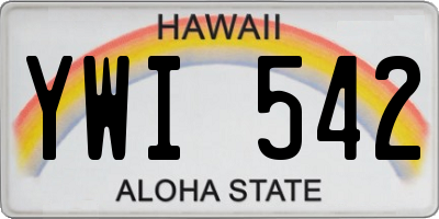 HI license plate YWI542