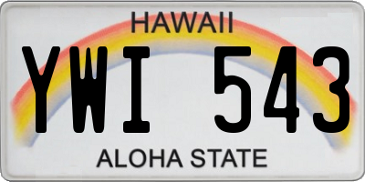 HI license plate YWI543