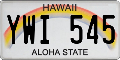 HI license plate YWI545