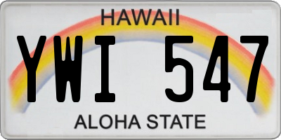 HI license plate YWI547